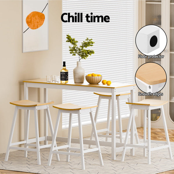 Artiss 4X Bar Stools Chairs Oak Benches Bar Stools