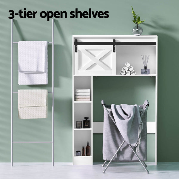Artiss Bathroom Cabinet Over The Toilet Storage Organiser Laundry Shelf 128Cm Bathroom Cabinets