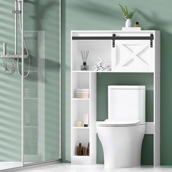 Artiss Bathroom Cabinet Over The Toilet Storage Organiser Laundry Shelf 128Cm Bathroom Cabinets