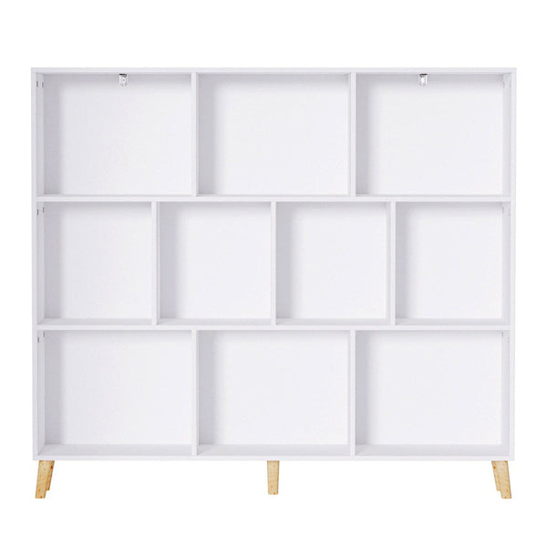 Bookshelves Artiss Bookshelf 3 Tiers 10 Cubes Cora White