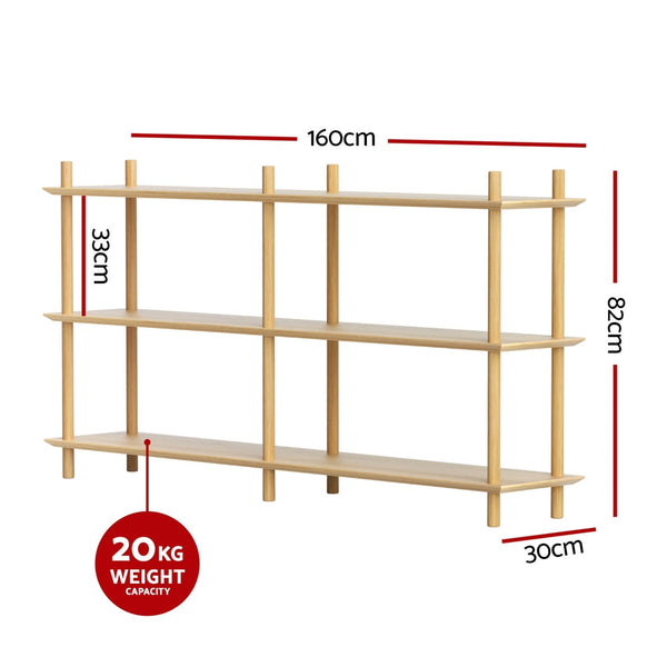 Pine Wood Mdf 3 Tier Bookshelf Storage Rack Furniture Bookshelves