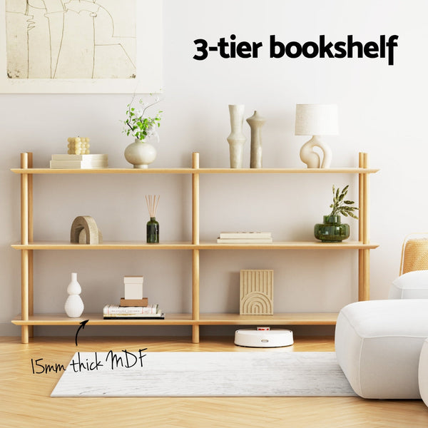 Pine Wood Mdf 3 Tier Bookshelf Storage Rack Furniture Bookshelves