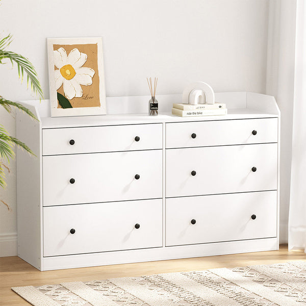 Artiss 6 Chest Of Drawers Pete White Dressers & Chests Of Drawers