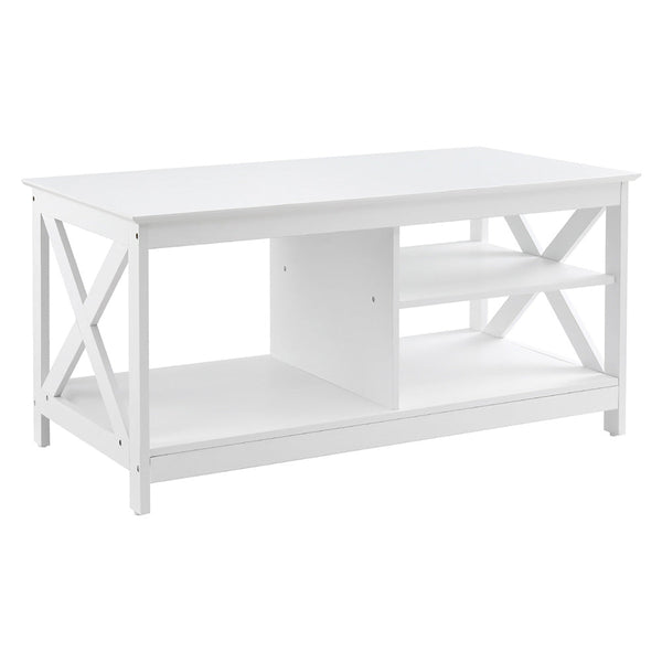 Artiss Coffee Table Storage Shelf White Coffee Tables