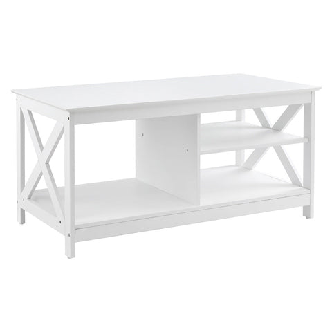 Artiss Coffee Table Storage Shelf White Coffee Tables