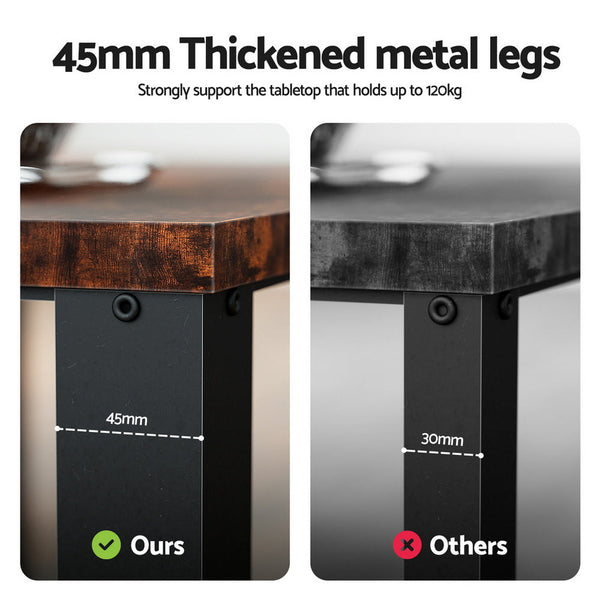 Artiss Coffee Table 2 Tier Rustic Brown 104Cm Coffee Tables