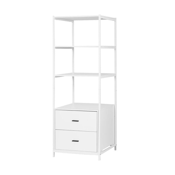 Artiss Bookshelf Display Shelf 2 Drawers 152Cm White Bookshelves
