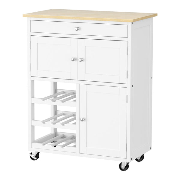 Artiss Kitchen Island Trolley Rolling Serving Cart Storage Cart Drawer Cupboard Kitchen Carts