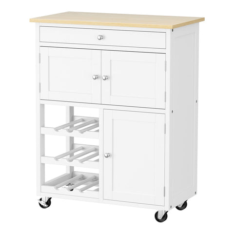 Artiss Kitchen Island Trolley Rolling Serving Cart Storage Cart Drawer Cupboard Kitchen Carts
