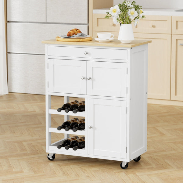 Artiss Kitchen Island Trolley Rolling Serving Cart Storage Cart Drawer Cupboard Kitchen Carts