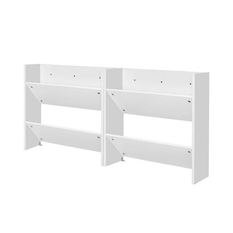 Shoe Racks Artiss Shoe Rack 2 Tier 12 Pairs Wall Mounted X2 White