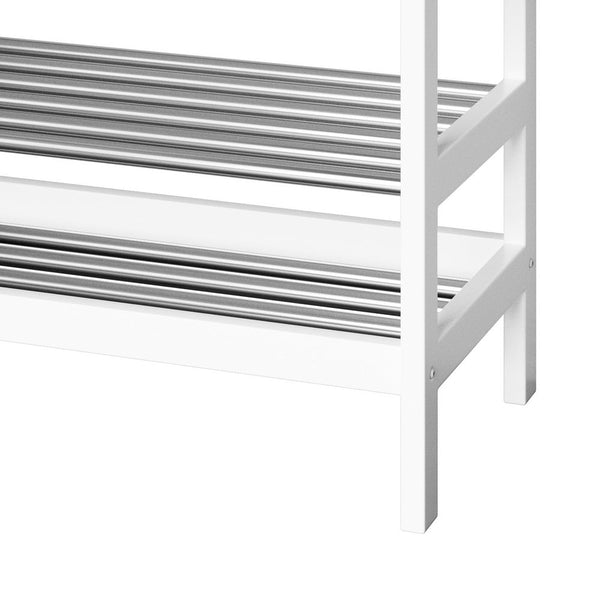 Shoe Racks Artiss Shoe Rack Cabinet Bamboo Bench 10 Paris White