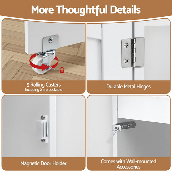 Artiss Folding Sewing Table Sewing Machine Desk Multi Functional Rolling Work Table Craft Station Sewing Machines