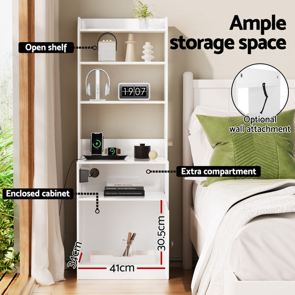 Artiss Bedside Table Nightstand Charging Station Bedside Tables