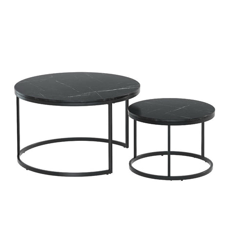 Artiss Nesting Coffee Table Set Of 2 Marble Effect Tika Coffee Tables