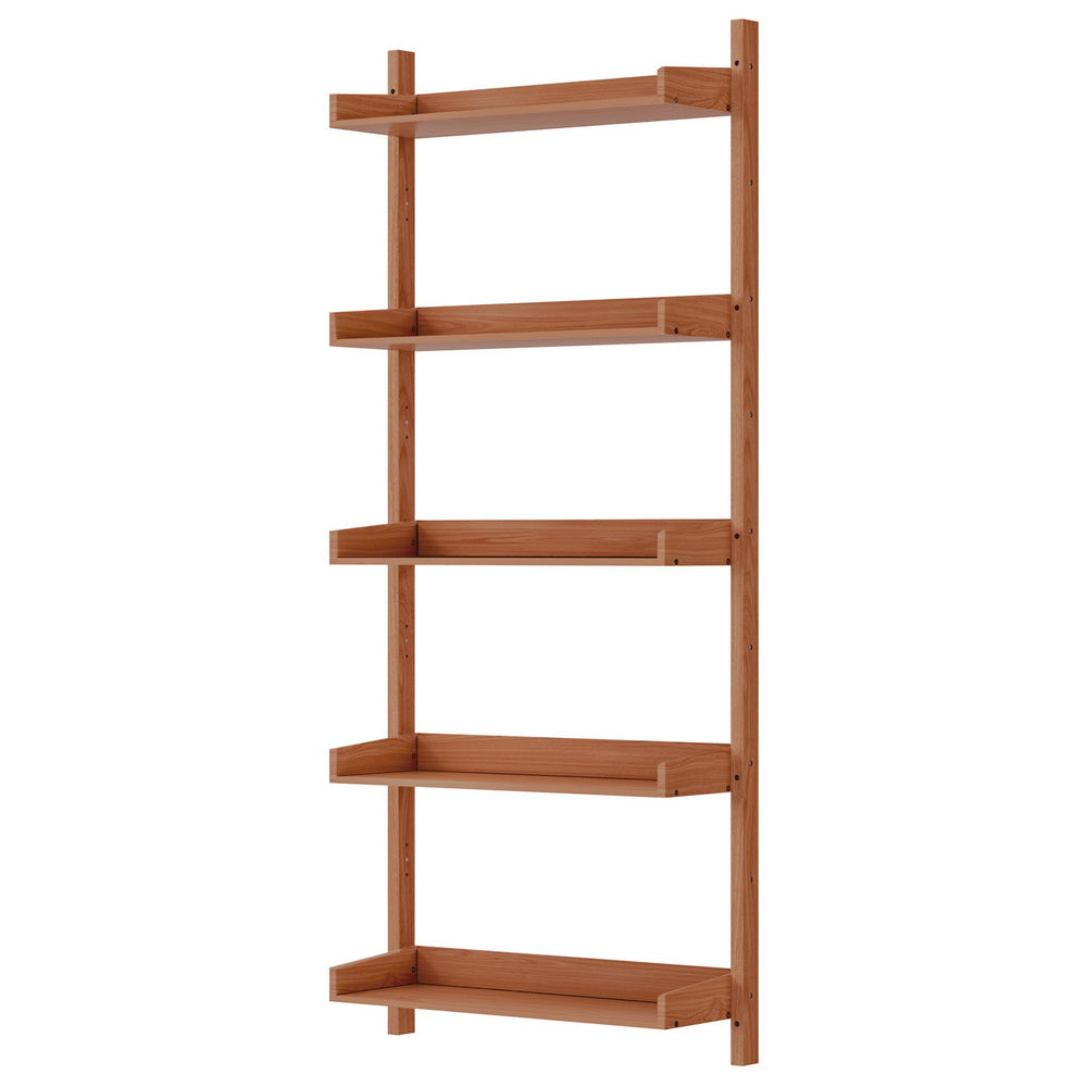 Artiss Bookshelf Floating Shelf Capiz Oak Bookshelves