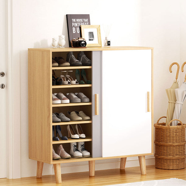 Artiss Shoe Cabinet 30 Pairs Sliding Doors Shoe Cabinets