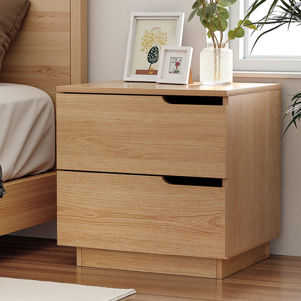 Artiss Bedside Table 2 Drawers Nightstand Pine Bedside Tables