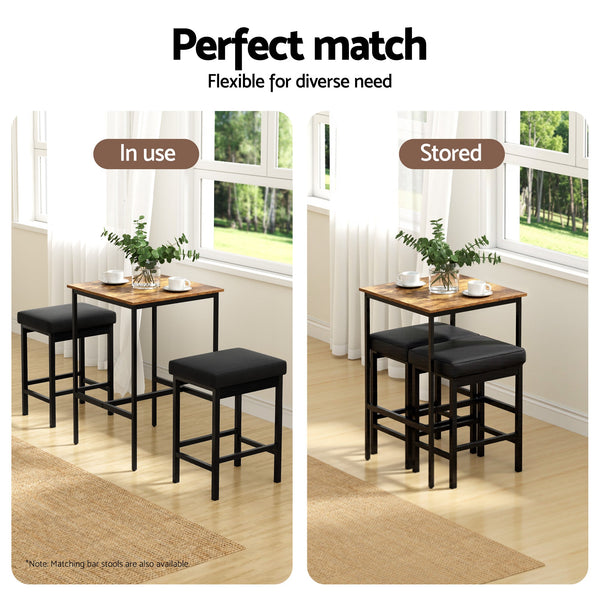 Artiss Bar Table Counter Kitchen Dining Desk Pub 60X92cm Vintage Metal Walnut Bar Tables