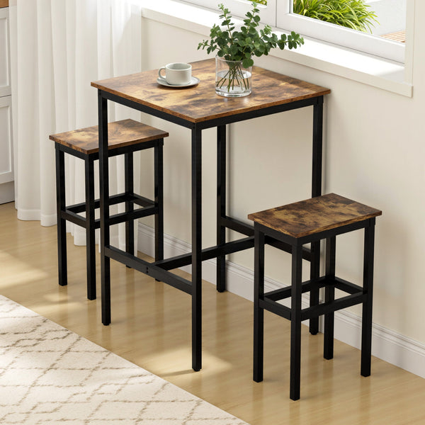 Artiss Bar Table Counter Kitchen Dining Desk Pub 60X92cm Vintage Metal Walnut Bar Tables