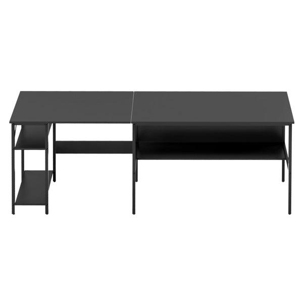Artiss Computer Desk L Shape Home Office Study Table Desks Open Shelf Black Home Office Desks