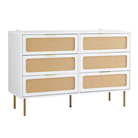 Artiss Chest Of 6 Drawers Lowboy Cabinet White Dressers & Chests Of Drawers
