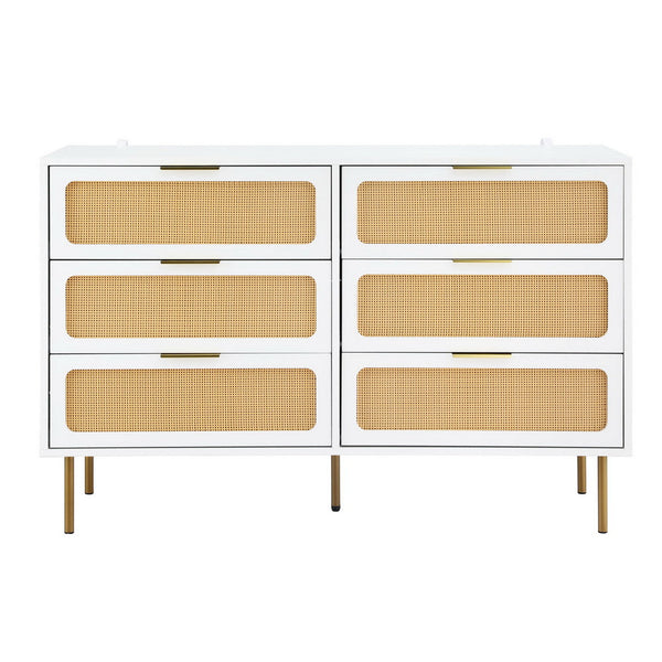 Artiss Chest Of 6 Drawers Lowboy Cabinet White Dressers & Chests Of Drawers