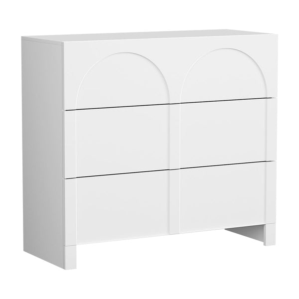 Artiss 3 Chest Of Drawers Lowboy Dresser Cabinet White Dressers & Chests Of Drawers