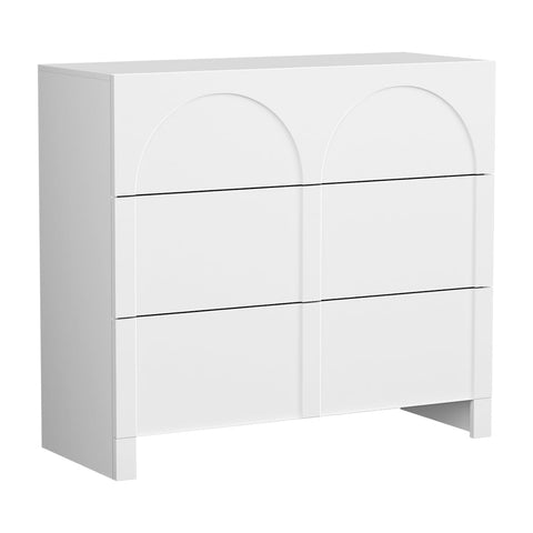 Artiss 3 Chest Of Drawers Lowboy Dresser Cabinet White Dressers & Chests Of Drawers