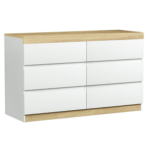 Artiss 6 Chest Of Drawers Cabinet Dresser Table Tallboy Storage Bedroom White Dressers & Chests Of Drawers
