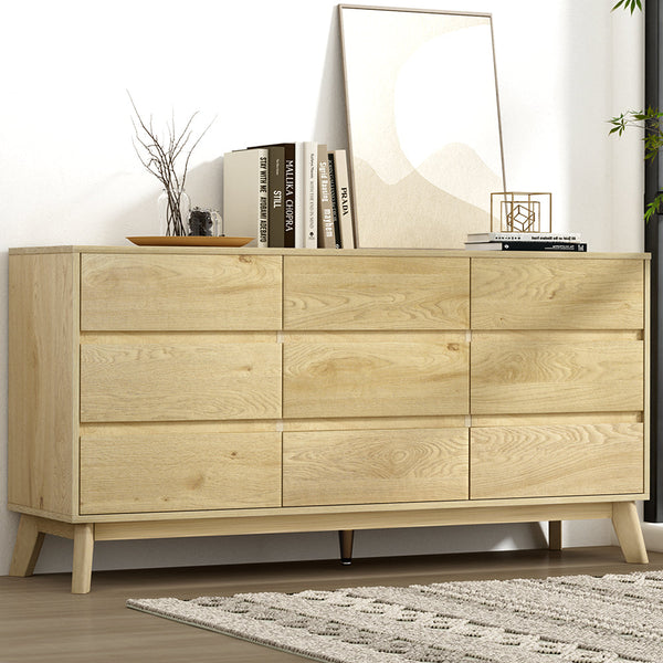 Artiss 9 Chest Of Drawers Tallboy Cabinet Xavi Pine Bathroom Cabinets