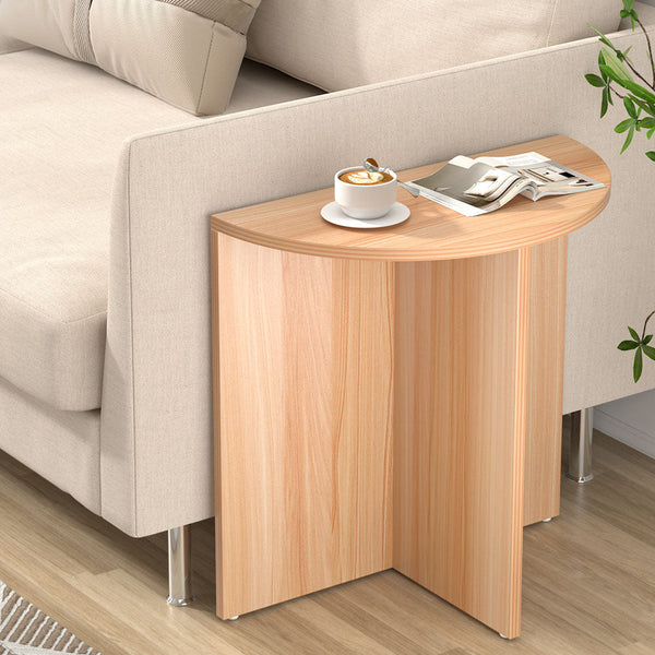 Artiss Coffee Table Semi Circle 48Cm Pine Elva Coffee Tables