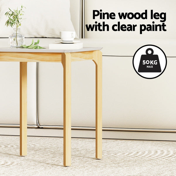 Artiss Coffee Table Marble Effect Square Coffee Tables