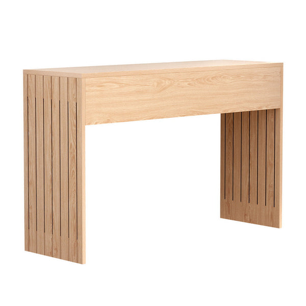 Mdf Console Table Fluted Side Panels Melamine Finish Pine Furniture Tables