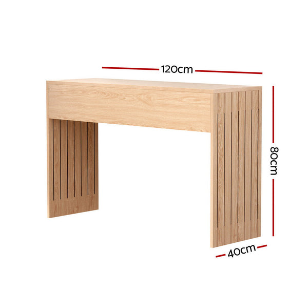 Mdf Console Table Fluted Side Panels Melamine Finish Pine Furniture Tables