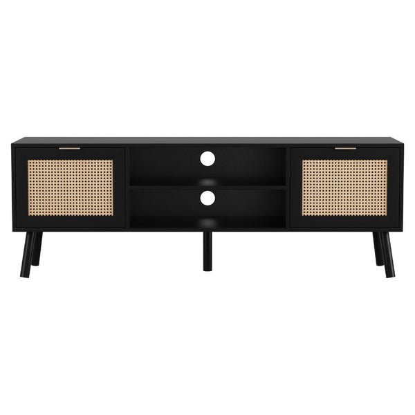 Artiss Tv Unit 150Cm Storage Cabinet Black Tv Stands & Mounts