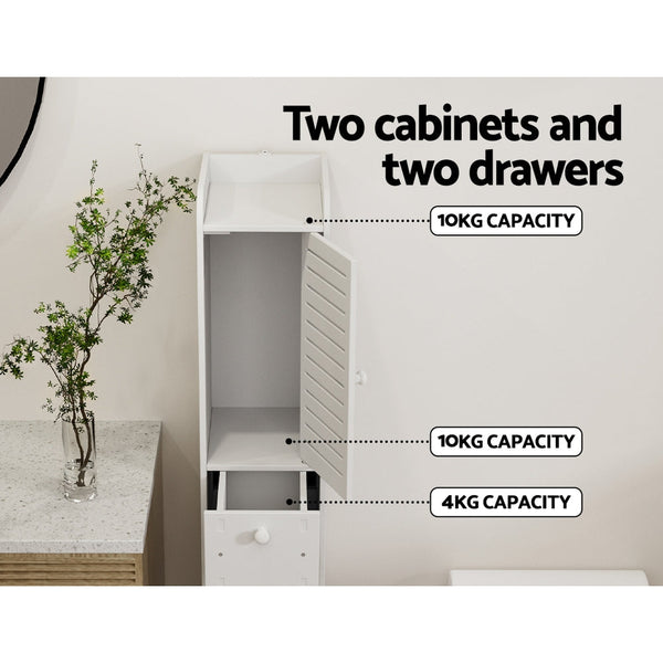 Bathroom Cabinets Artiss Bathroom Toilet Storage Cabinet Laundry Tallboy Cupboard Slim Corner