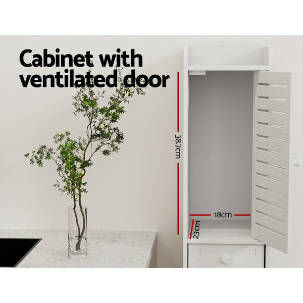 Bathroom Cabinets Artiss Bathroom Toilet Storage Cabinet Laundry Tallboy Cupboard Slim Corner