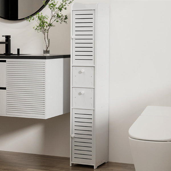 Bathroom Cabinets Artiss Bathroom Toilet Storage Cabinet Laundry Tallboy Cupboard Slim Corner