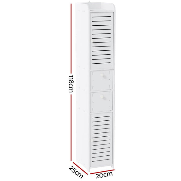 Artiss 2X Bathroom Storage Cabinet Laundry Tallboy Cupboard White Bathroom Cabinets