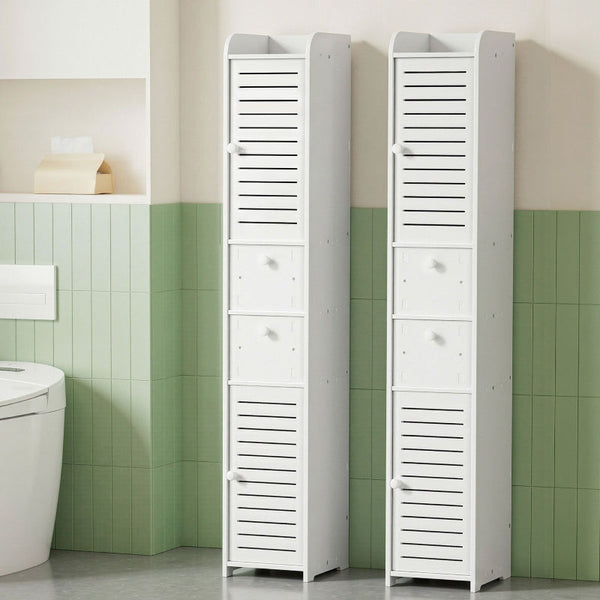 Artiss 2X Bathroom Storage Cabinet Laundry Tallboy Cupboard White Bathroom Cabinets