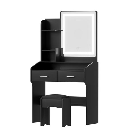 Artiss Dressing Table Set Stool Led Black Dressing Tables