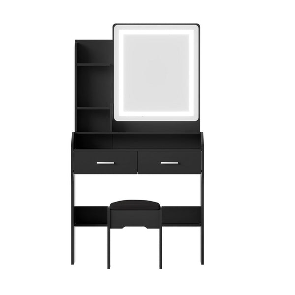 Artiss Dressing Table Set Stool Led Black Dressing Tables