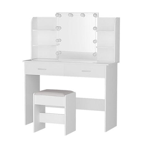 Artiss Dressing Table Set Stool 10 Led Bulbs White Dulcea Dressing Tables