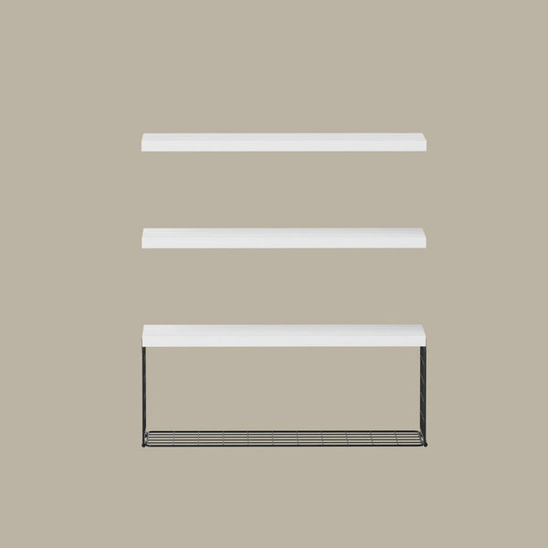 Artiss Floating Wall Shelf Set Of 3 White Hanging Shelves