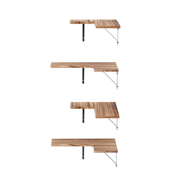 Artiss Floating Wall Shelf Corner Shelves Set Of 4 Wood Hanging Shelves