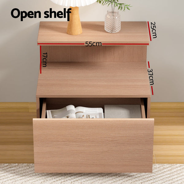 Artiss Bedside Table 1 Drawer Pine Bedside Tables