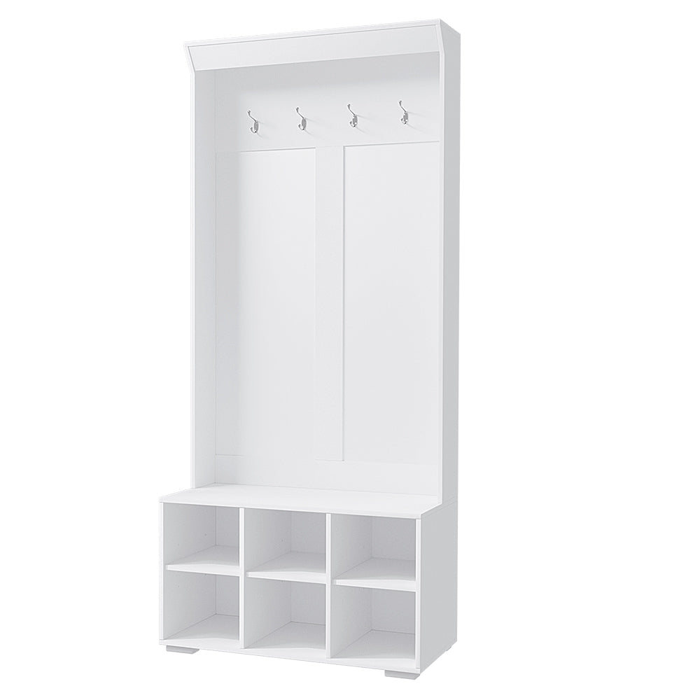 Artiss Shoe Cabinet Storage Rack Bench Hall Tree Coat White 180Cm Shoe Cabinets