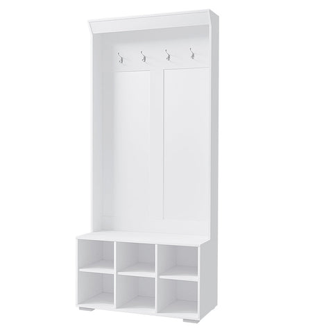 Artiss Shoe Cabinet Storage Rack Bench Hall Tree Coat White 180Cm Shoe Cabinets