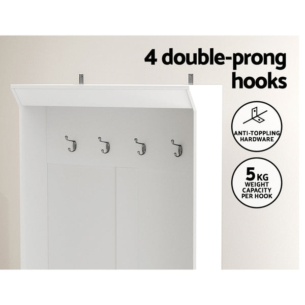 Artiss Shoe Cabinet Storage Rack Bench Hall Tree Coat White 180Cm Shoe Cabinets